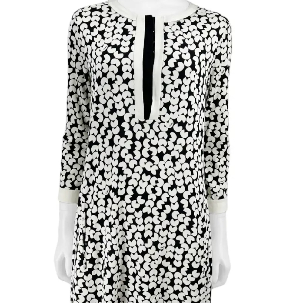 Diane Von Furstenberg Black And White Shirt Dress